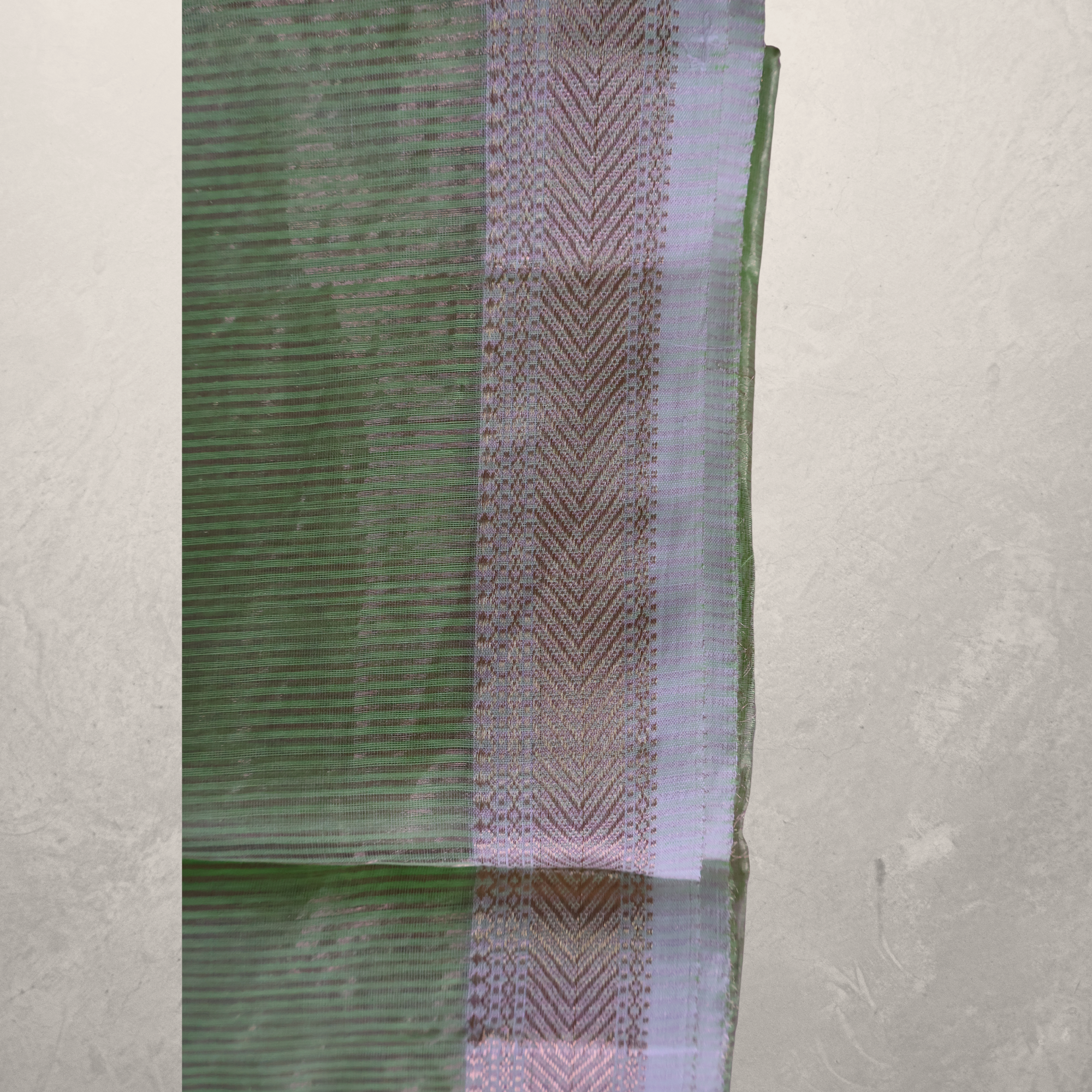 Light Green Maheshwari Silk-Cotton Saree with Subtle Zari Stripes | Airy & Effortless Drape