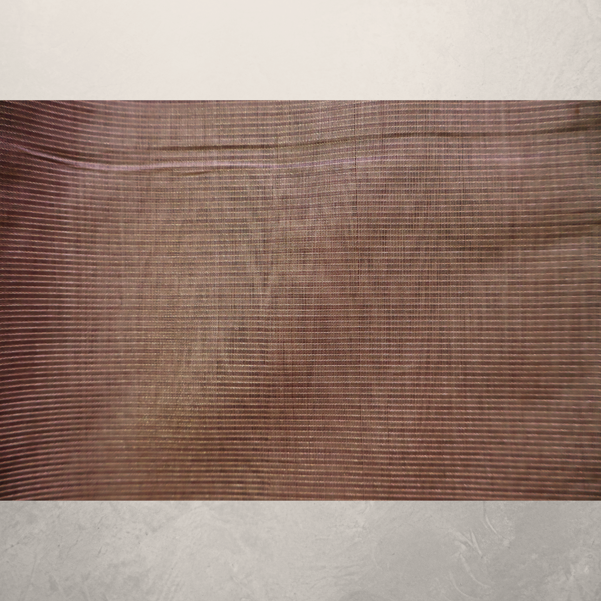 Wine Maroon Maheshwari Silk Cotton Saree with Antique Gold Zari Border and Woven Pallu