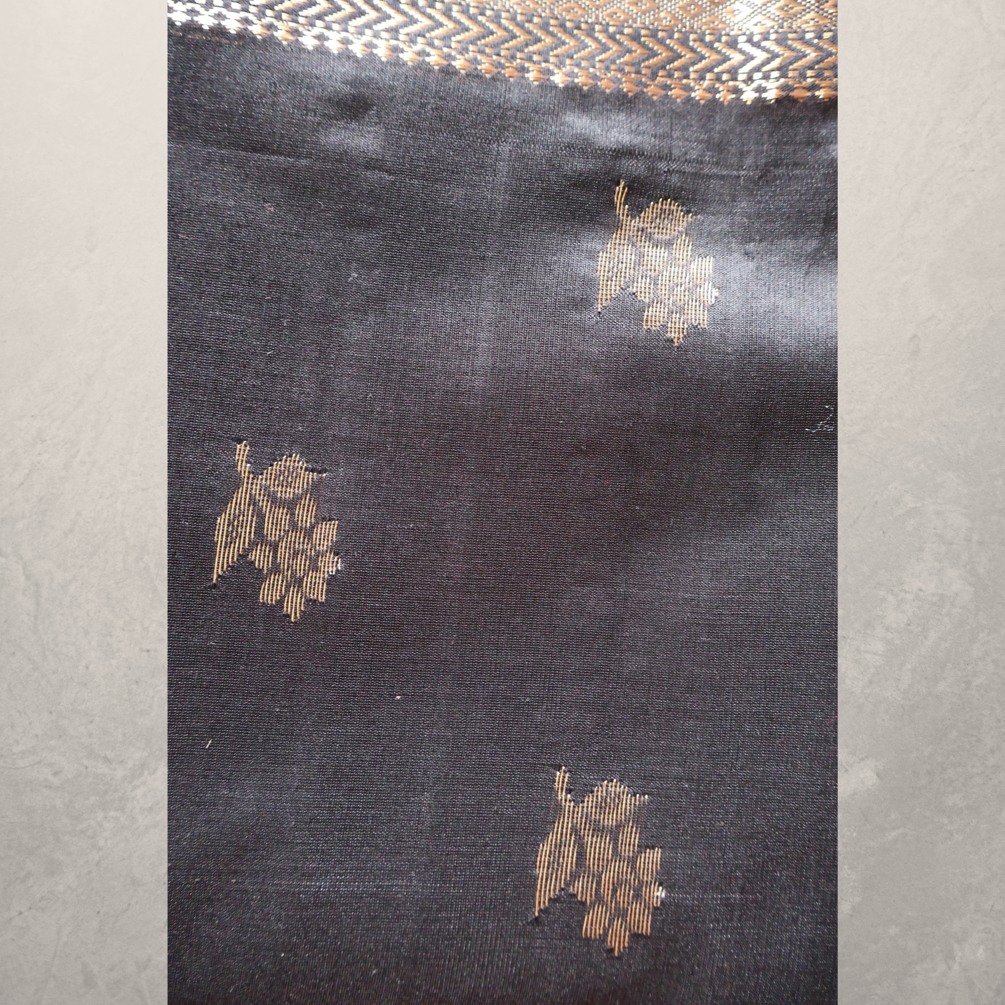 Classic Black Maheshwari Silk Cotton Saree with Gold Butti and Rich Zari Border