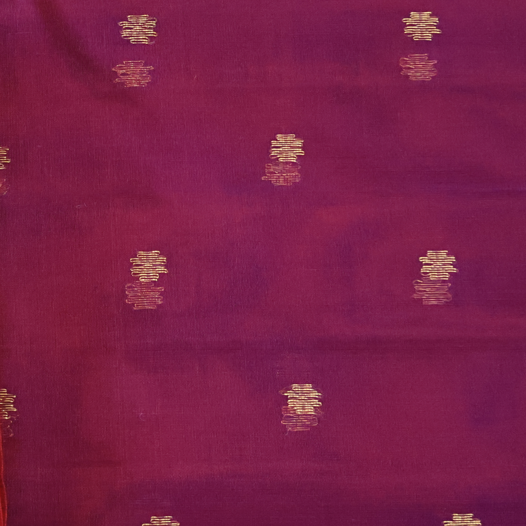 Royal Purple Katan Silk Chanderi Saree with Patella Border & Gold Zari Motifs