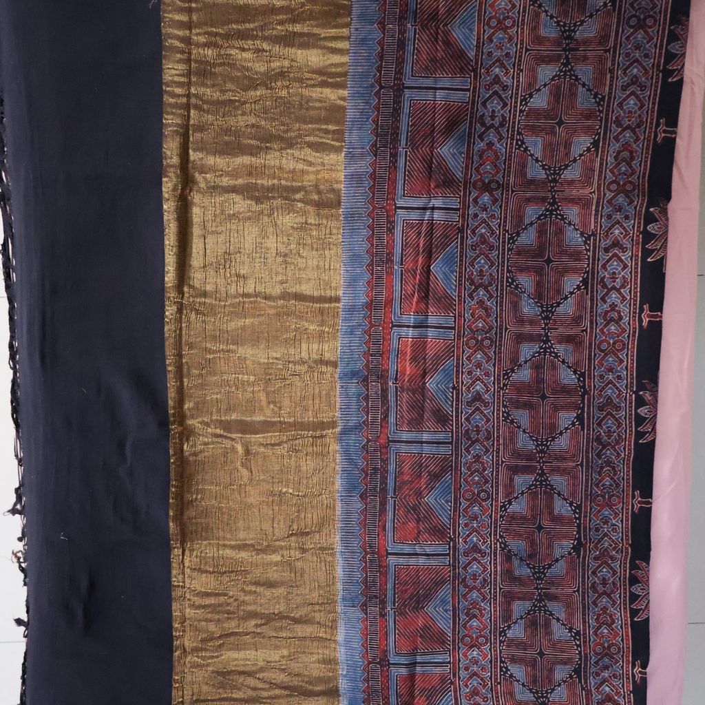 Breathable Ajrakh Cotton Mul Saree for Workwear