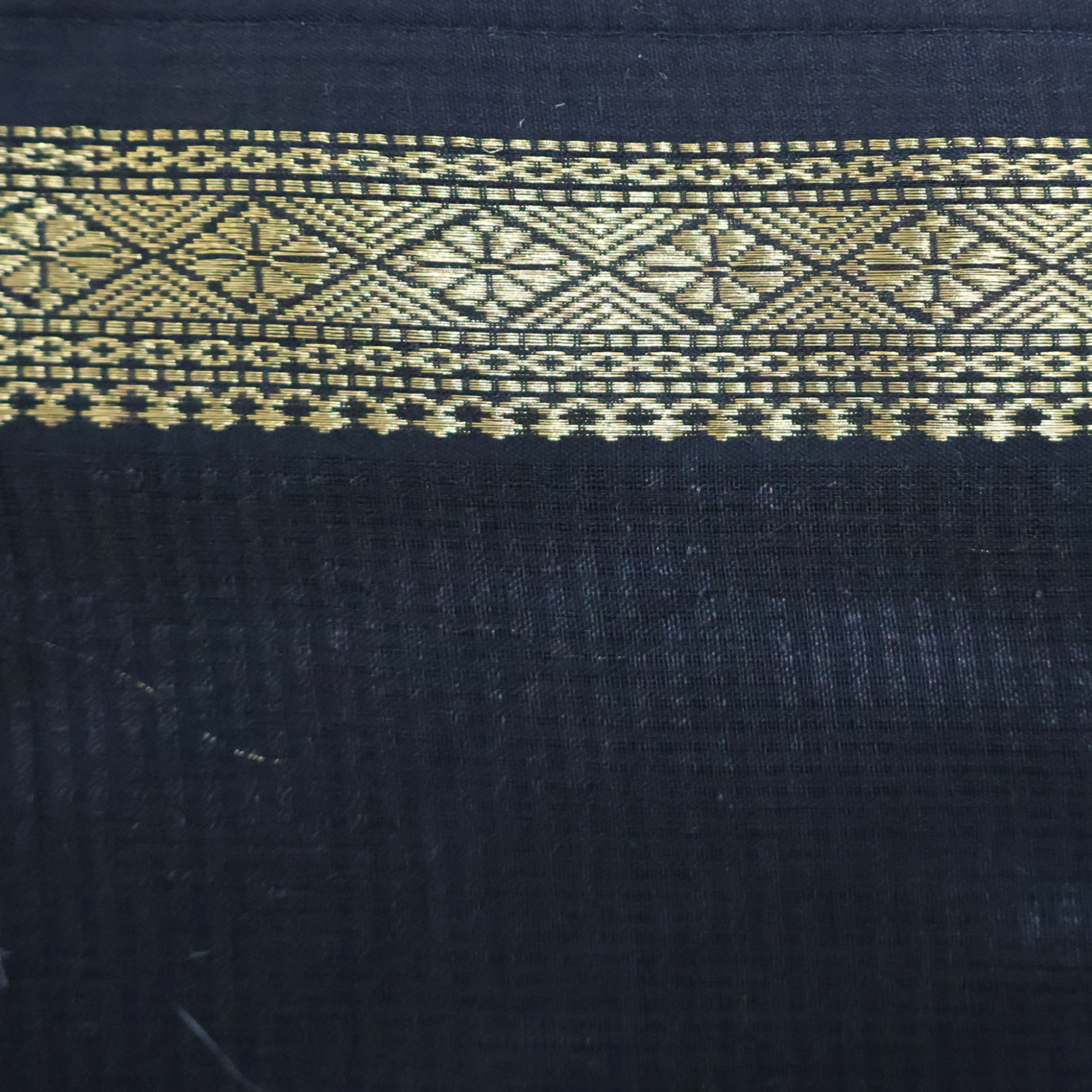 Dark Blue Induri Silk-Cotton Saree with Traditional Rui-Phool Border