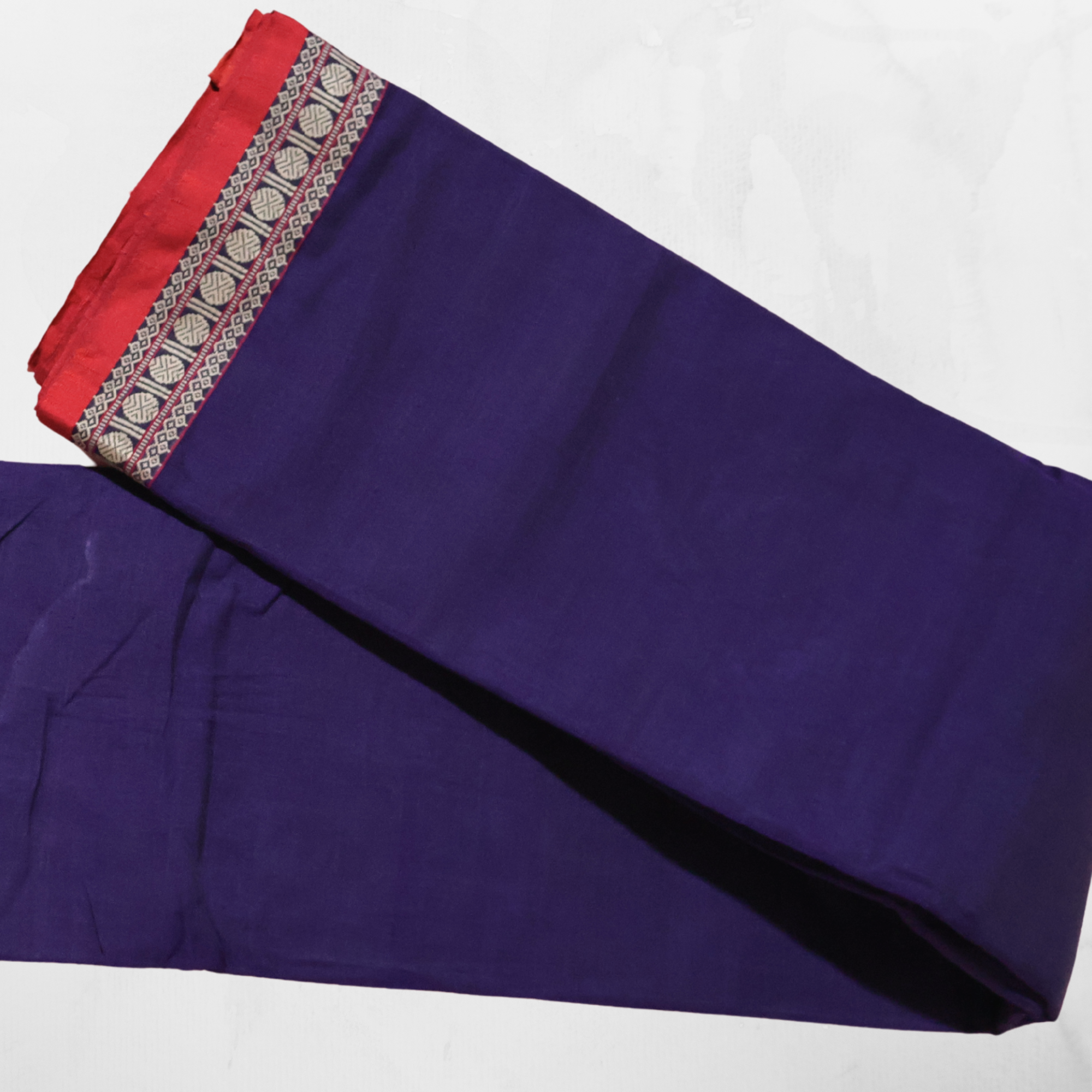 Deep Indigo Blue Narayanpet Cotton Saree with Traditional Woven Border | Handloom Everyday Saree