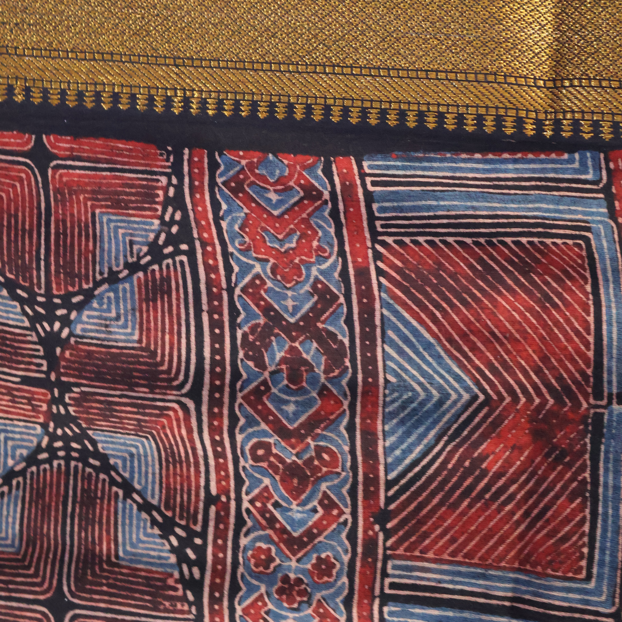 Breathable Ajrakh Cotton Mul Saree for Workwear