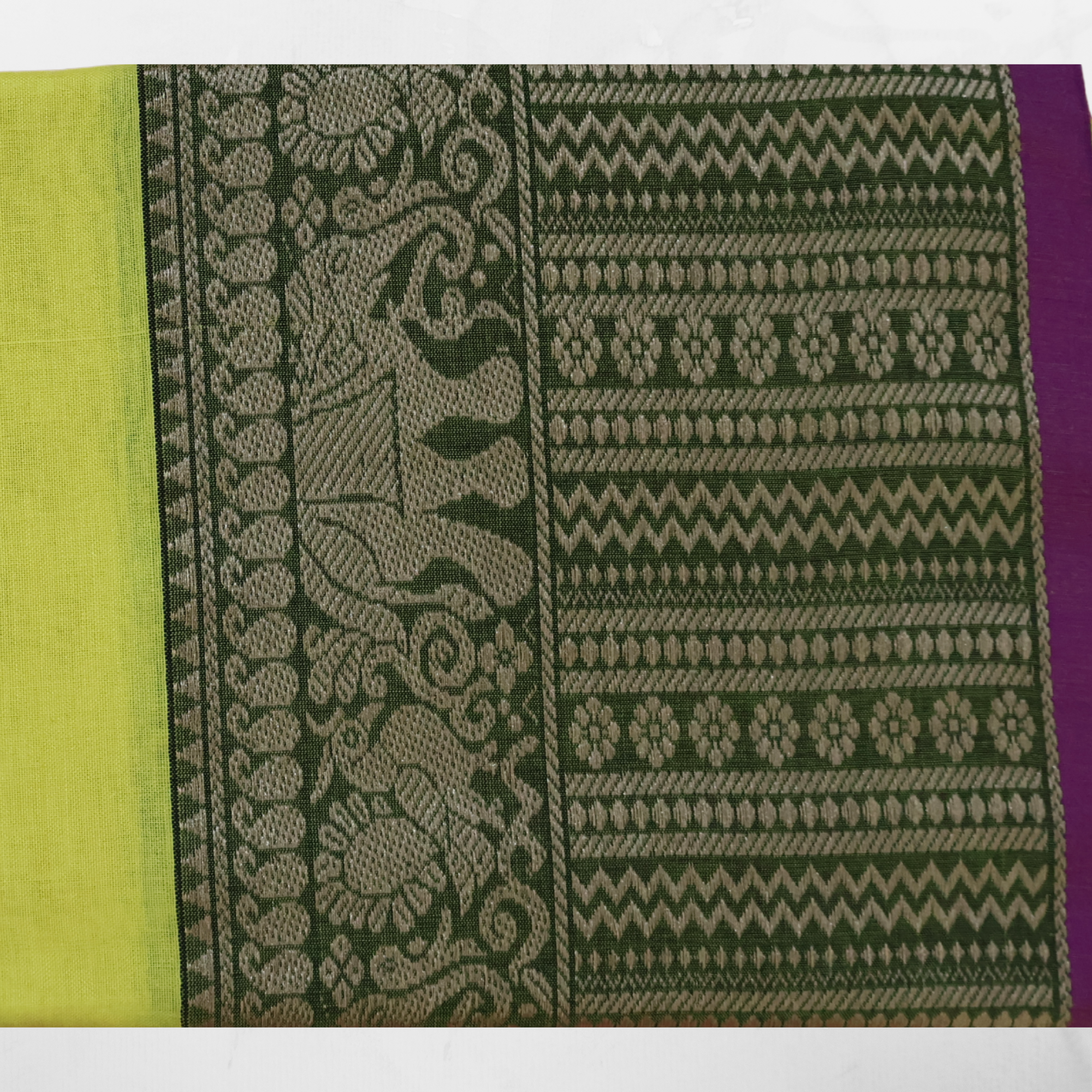 Mustard Yellow Narayanpet Cotton Saree with Contrast Woven Border | Lightweight Handloom Saree