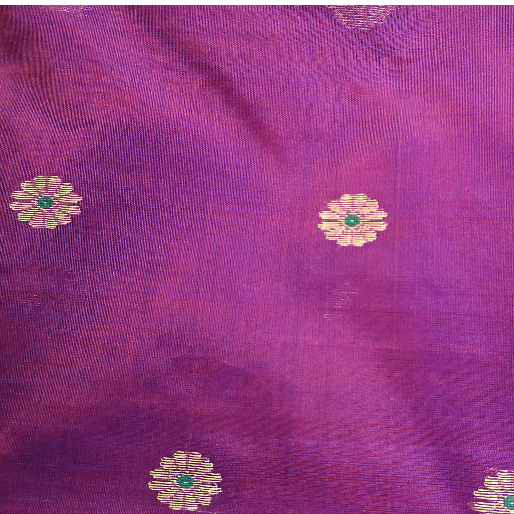 Dual-Tone Purple & Red Katan Silk Chanderi Saree with Nakshi Jaal Zari Border
