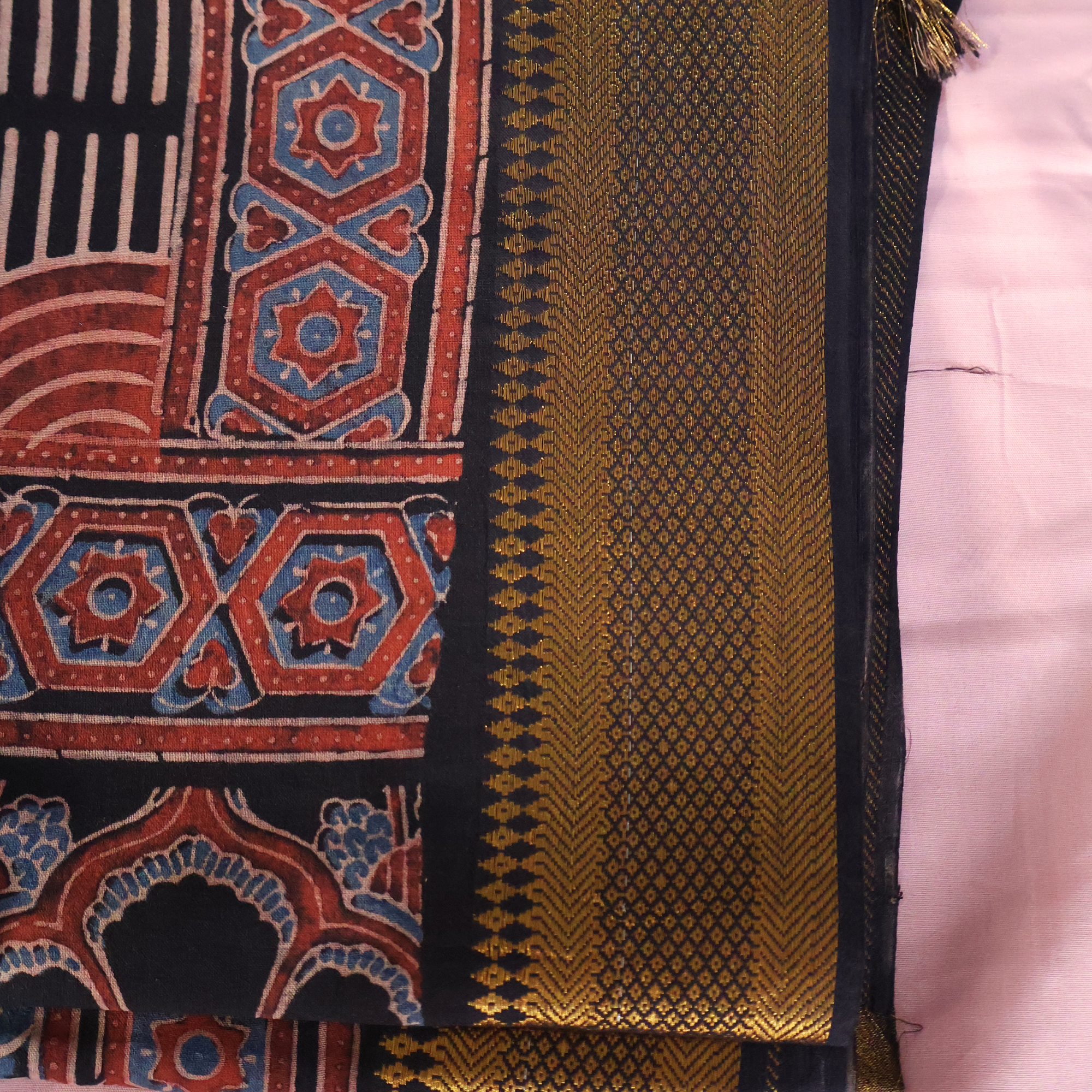 Lightweight Ajrakh Handloom Cotton Saree for Everyday Wear