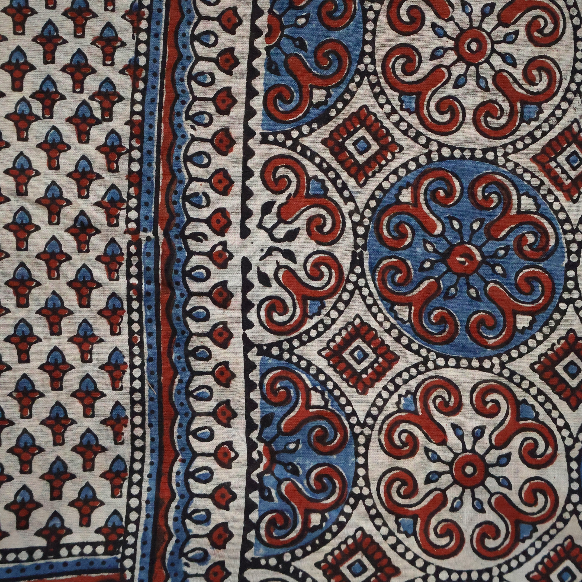 Artisan-Made Ajrakh Hand Block Printed Cotton Saree